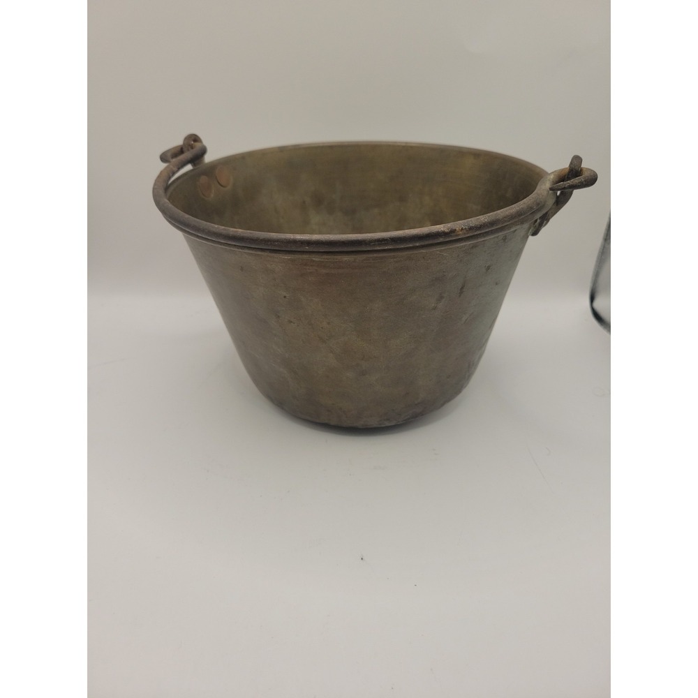 Antique HW Hayden‎ Spun Brass Bucket Pail 1851 Patent Ansonia As Is Decor